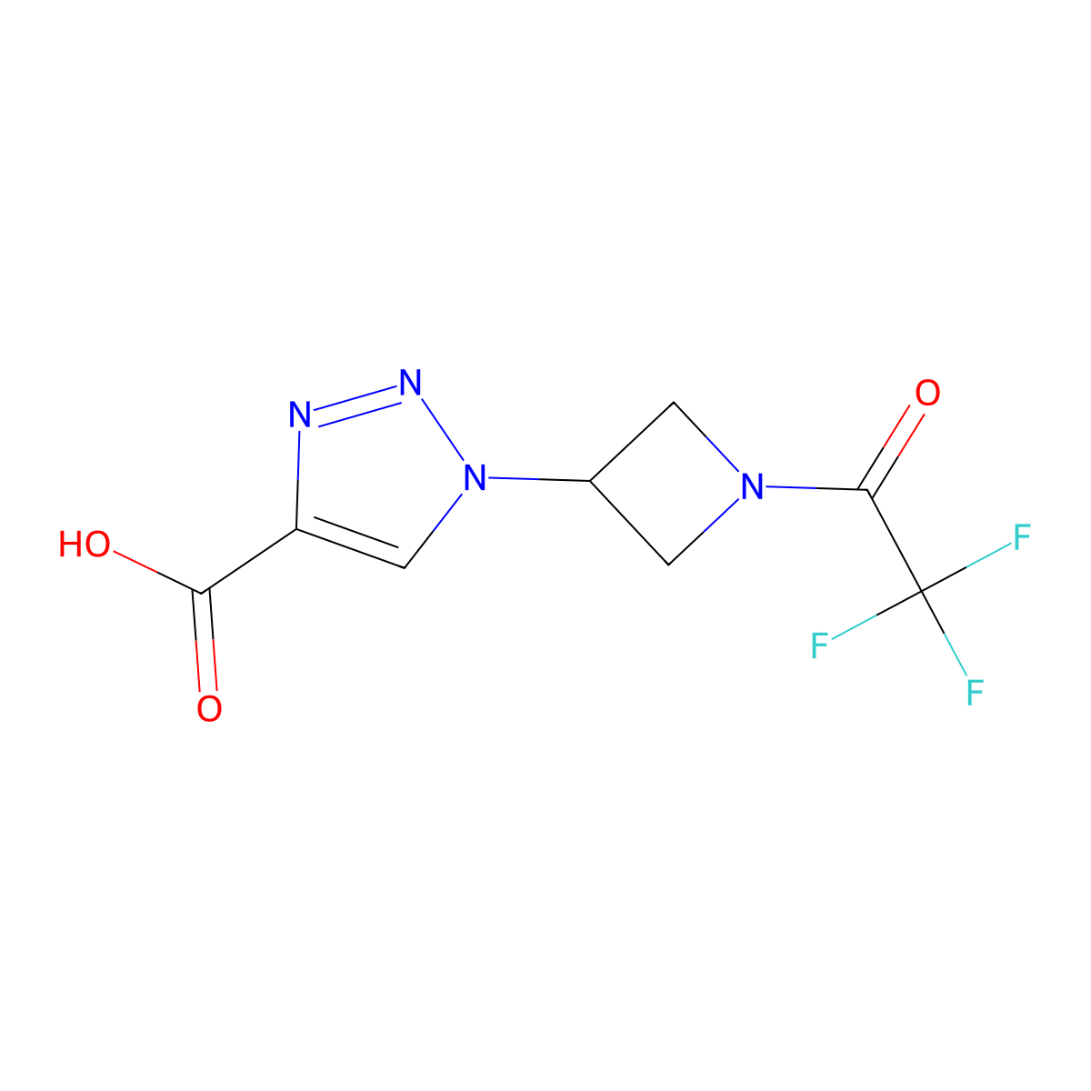 1-[1-(trifluoroacetyl)azetidin-3-yl]-1H-1,2,3-triazole-4-carboxylic acid molecular structure, CAS 1516713-51-1