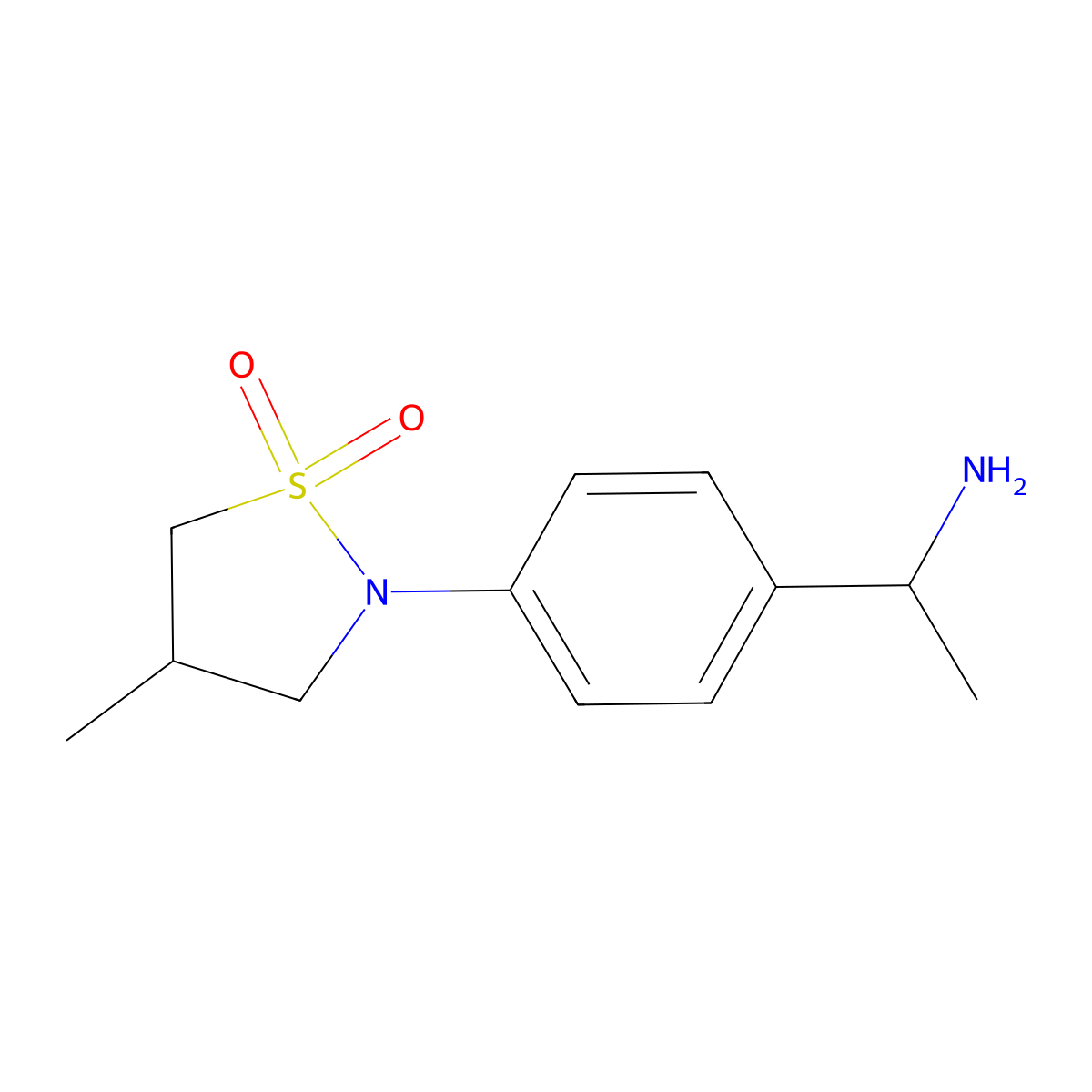 2-(4-(1-Aminoethyl)phenyl)-4-methylisothiazolidine 1,1-dioxide molecular structure, CAS 1516714-90-1