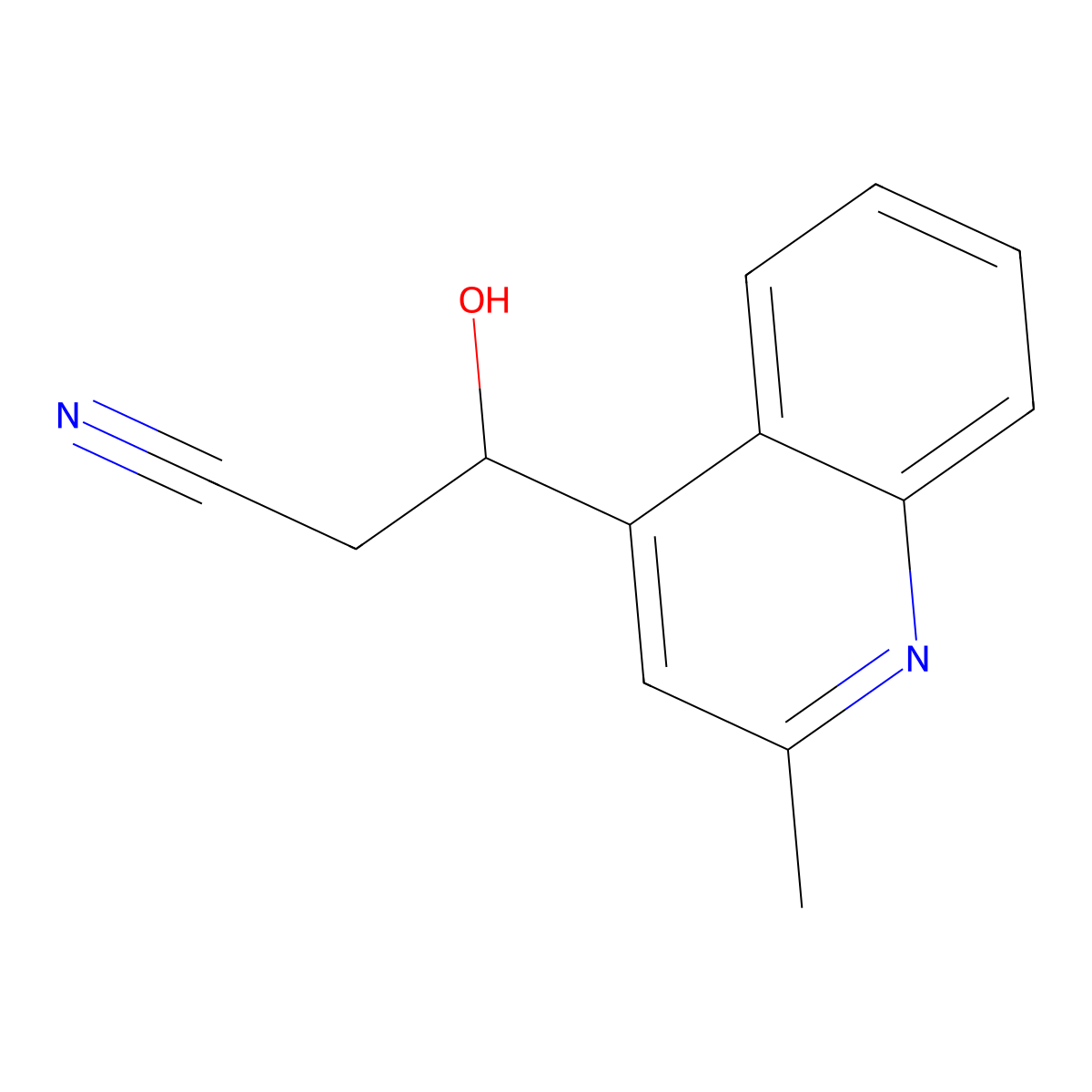 3-Hydroxy-3-(2-methylquinolin-4-yl)propanenitrile molecular structure, CAS 1516719-99-5