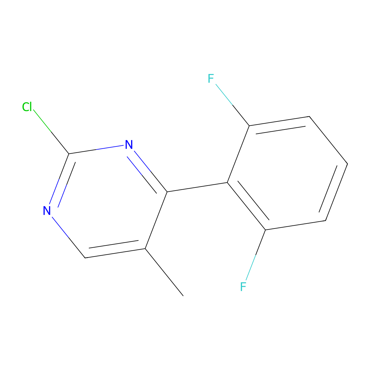 2-Chloro-4-(2,6-difluorophenyl)-5-methylpyrimidine molecular structure, CAS 1516720-09-4