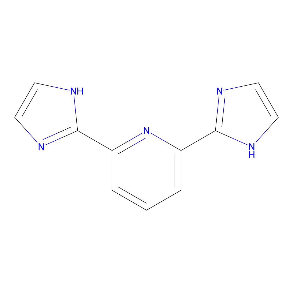 Pyridine, 2,6-di-1H-imidazol-2-yl- molecular structure, CAS 151674-75-8
