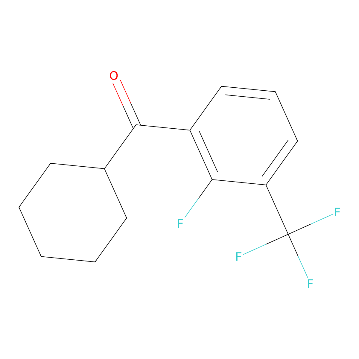 Cyclohexyl(2-fluoro-3-(trifluoromethyl)phenyl)methanone molecular structure, CAS 1516742-64-5