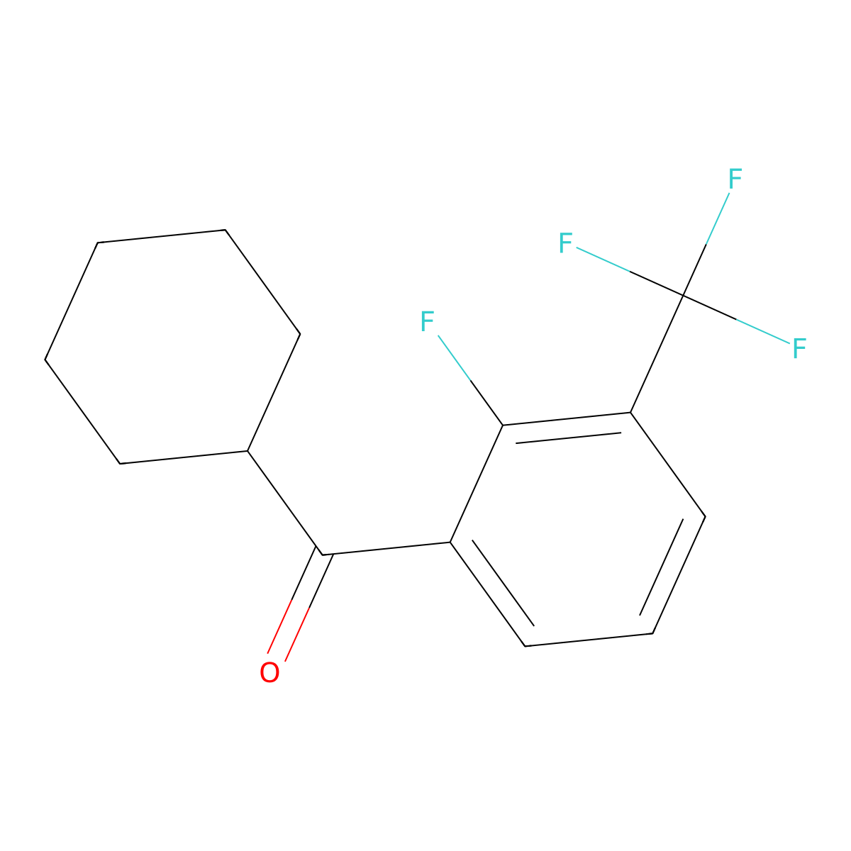 Cyclohexyl(2-fluoro-3-(trifluoromethyl)phenyl)methanone molecular structure, CAS 1516742-64-5