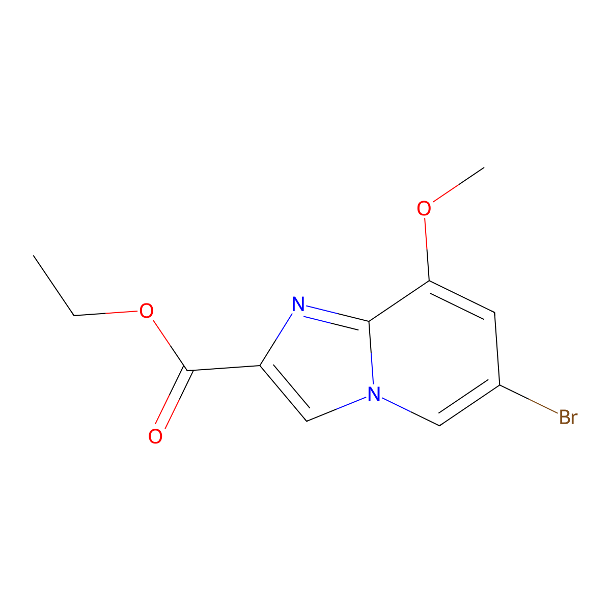 Ethyl 6-bromo-8-methoxyimidazo[1,2-a]pyridine-2-carboxylate molecular structure, CAS 1516750-51-8