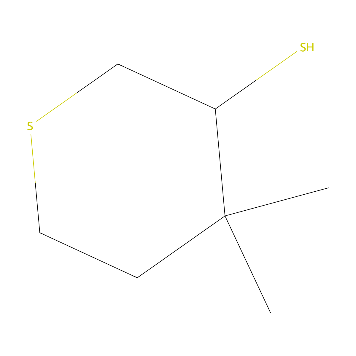 4,4-Dimethylthiane-3-thiol molecular structure, CAS 1516752-29-6