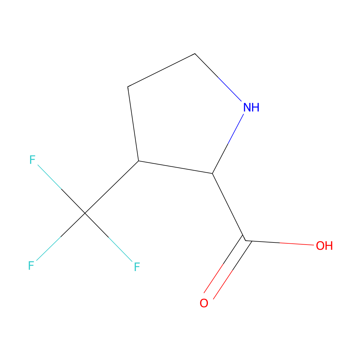 3-(Trifluoromethyl)pyrrolidine-2-carboxylic acid molecular structure, CAS 1516757-19-9