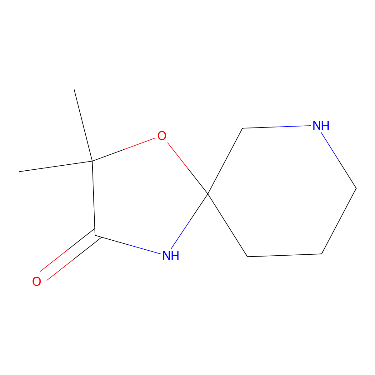 2,2-Dimethyl-1-oxa-4,7-diazaspiro[4.5]decan-3-one molecular structure, CAS 1516763-81-7