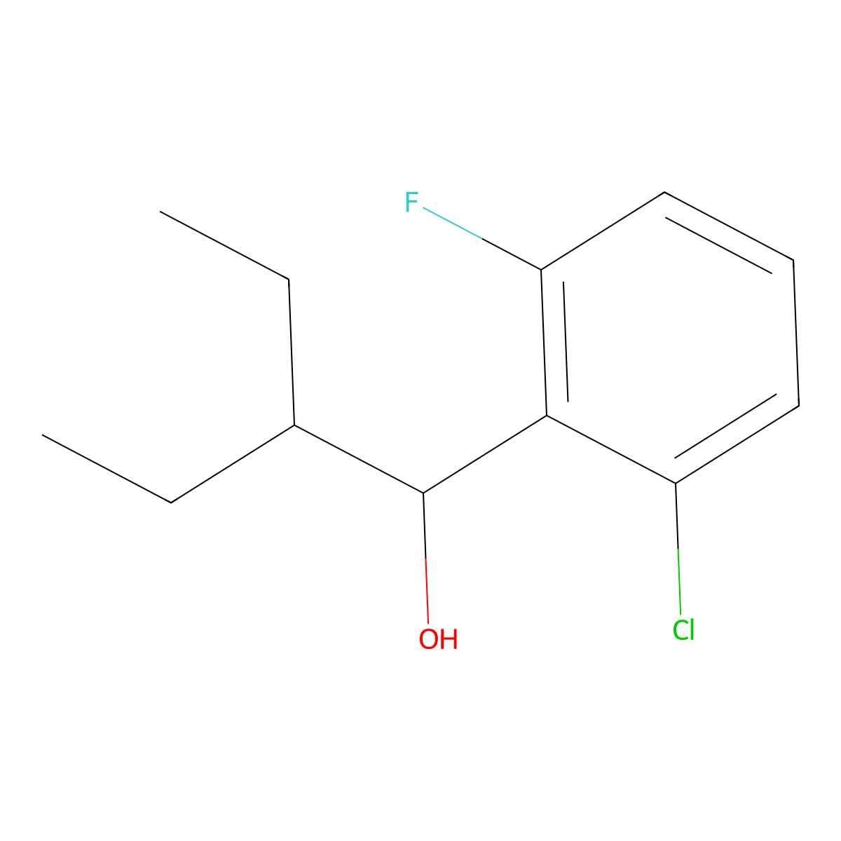 2-Chloro-alpha-(1-ethylpropyl)-6-fluorobenZenemethanol molecular structure, CAS 1516765-22-2