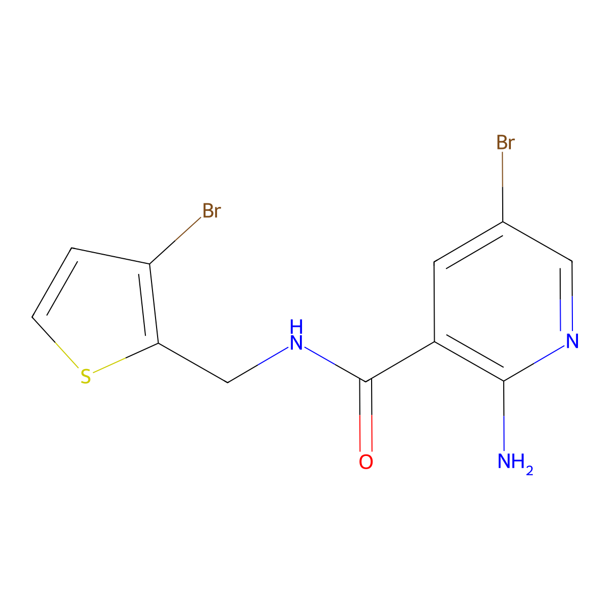 2-amino-5-bromo-N-[(3-bromothiophen-2-yl)methyl]pyridine-3-carboxamide molecular structure, CAS 1516769-55-3