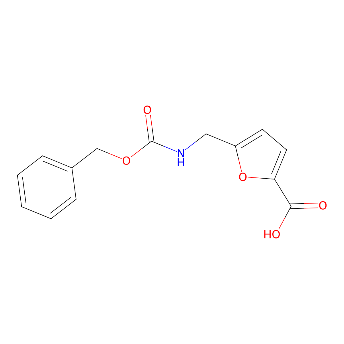 5-({[(Benzyloxy)carbonyl]amino}methyl)furan-2-carboxylic acid molecular structure, CAS 1516776-95-6