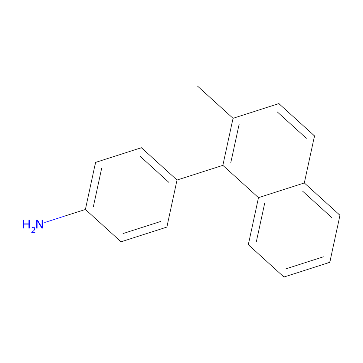 Benzenamine, 4-(2-methyl-1-naphthalenyl)- molecular structure, CAS 1516778-35-0