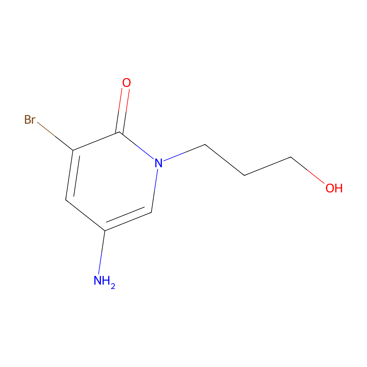 5-Amino-3-bromo-1-(3-hydroxypropyl)-1,2-dihydropyridin-2-one molecular structure, CAS 1516778-71-4