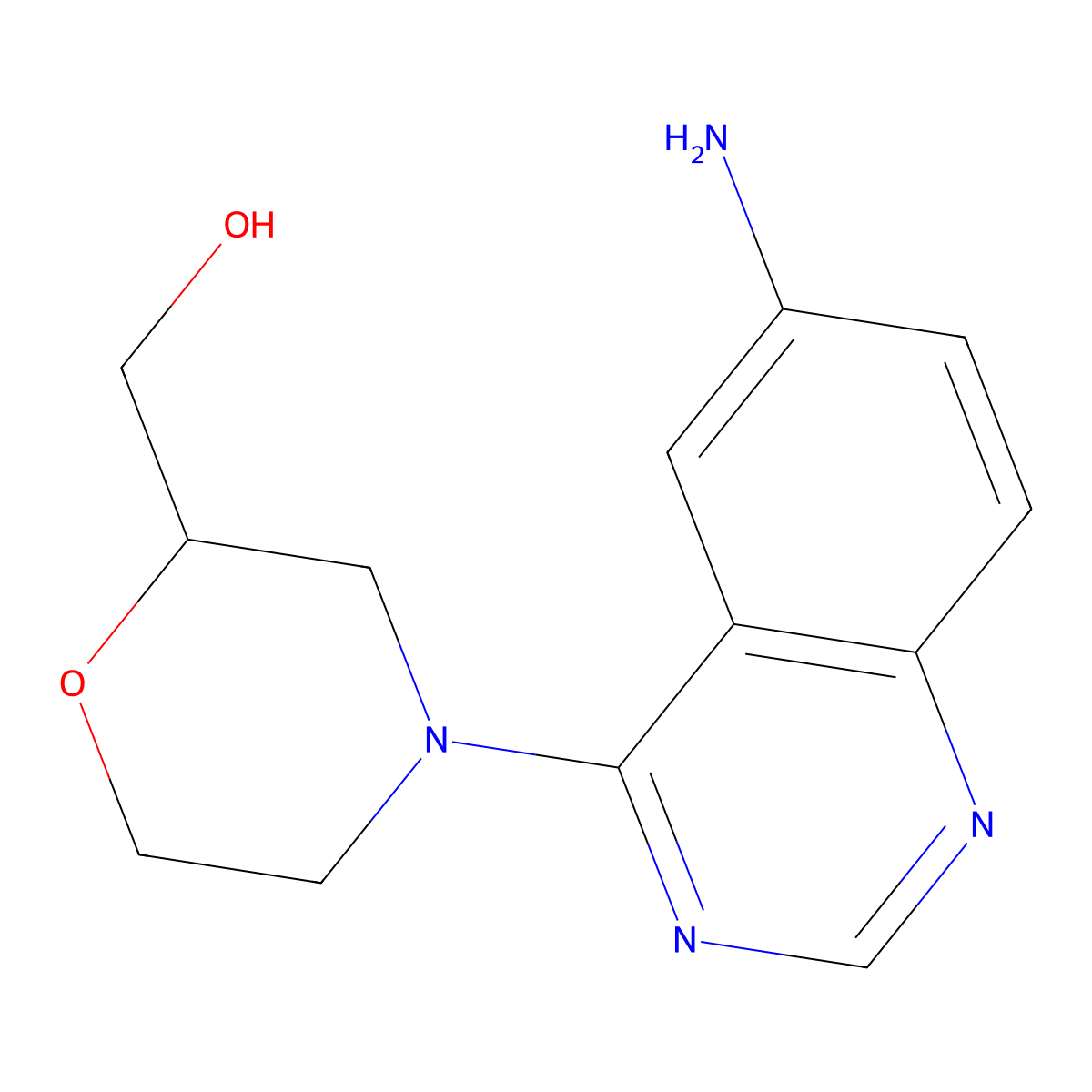 [4-(6-Aminoquinazolin-4-yl)morpholin-2-yl]methanol molecular structure, CAS 1516779-11-5
