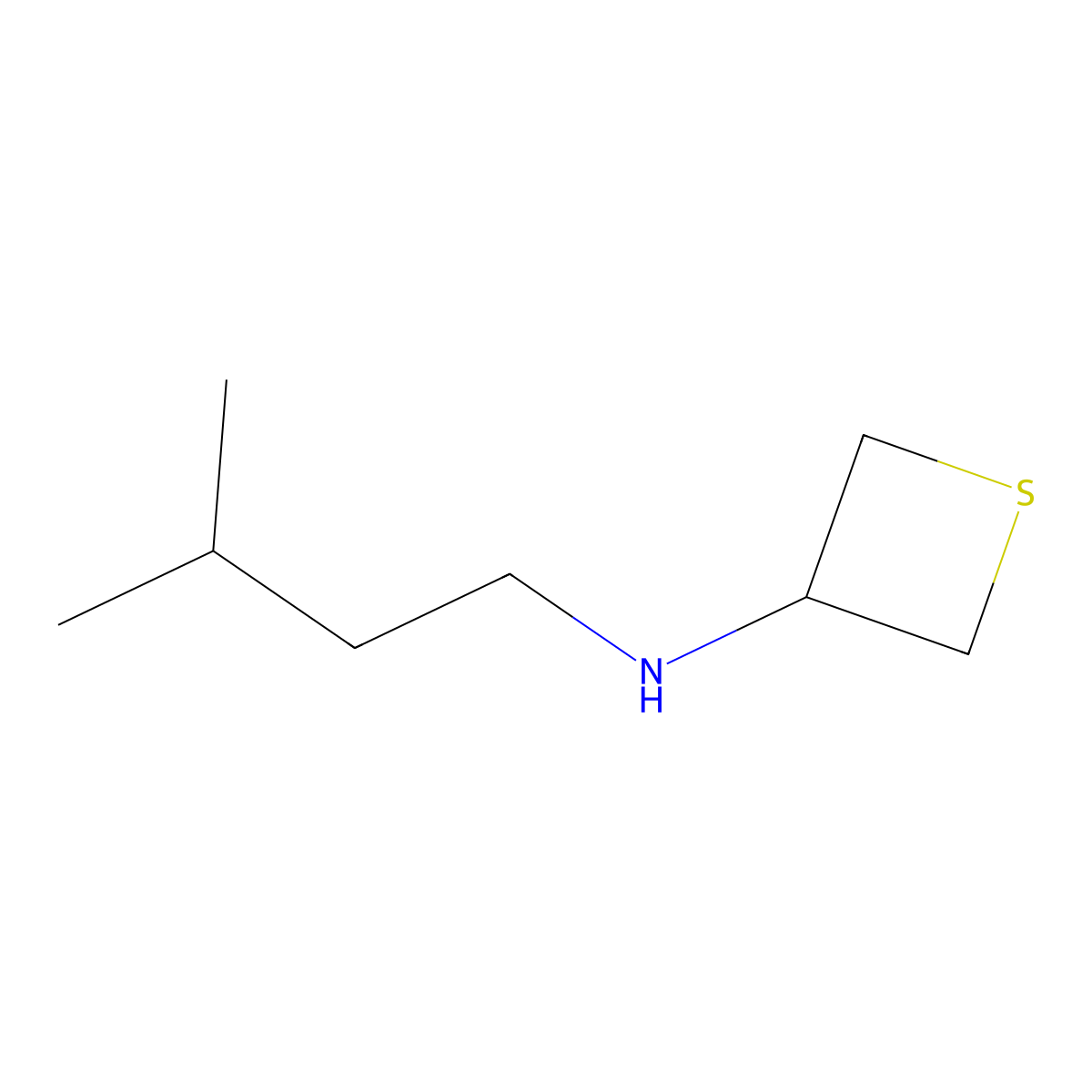 N-Isopentylthietan-3-amine molecular structure, CAS 1516779-13-7