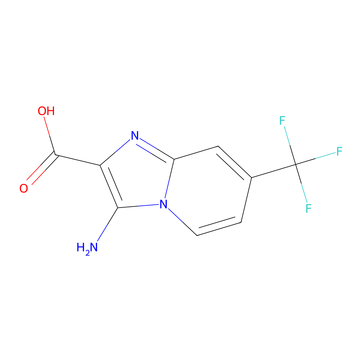 3-Amino-7-(trifluoromethyl)imidazo[1,2-a]pyridine-2-carboxylic acid molecular structure, CAS 1516780-82-7