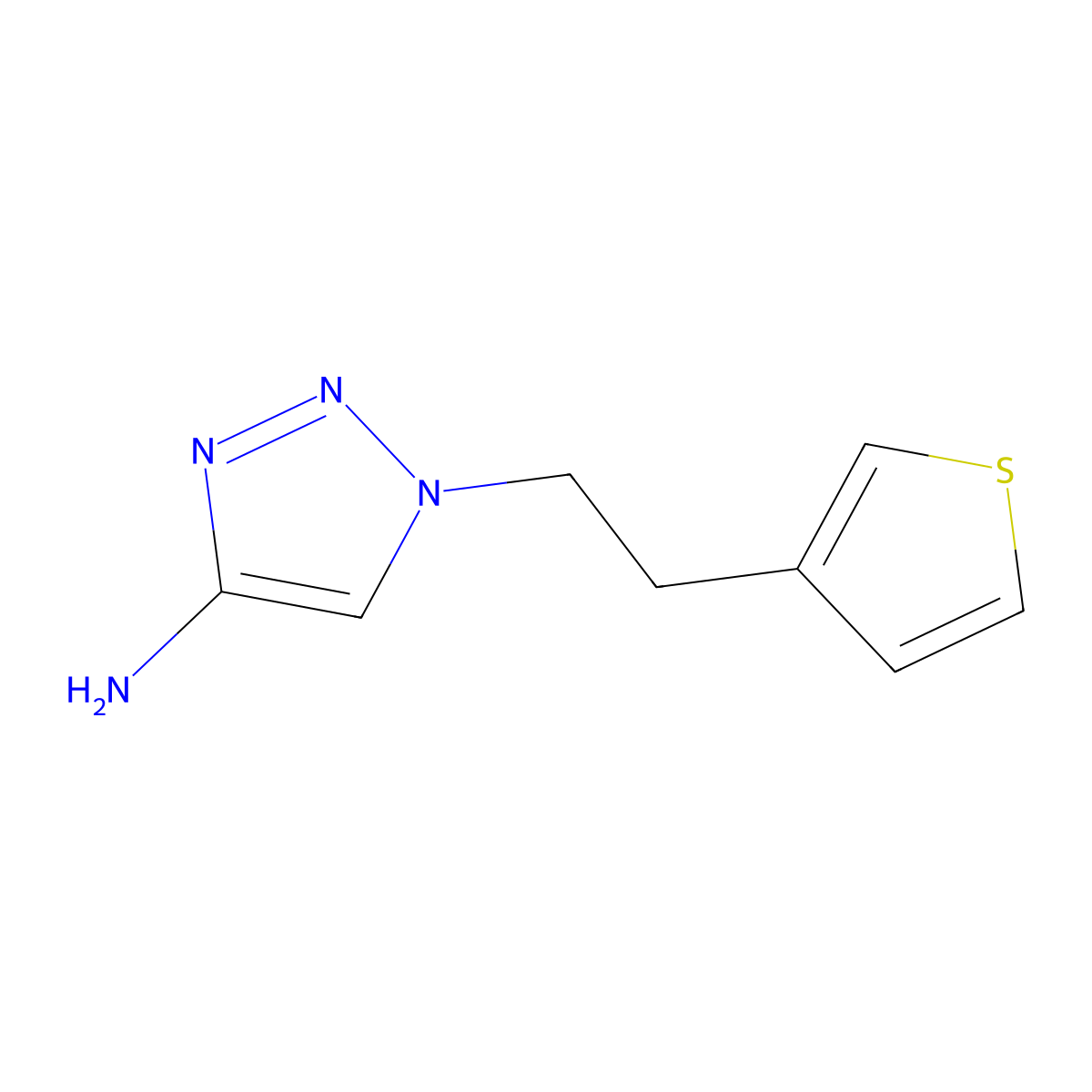 1-[2-(Thiophen-3-yl)ethyl]-1H-1,2,3-triazol-4-amine molecular structure, CAS 1516787-37-3