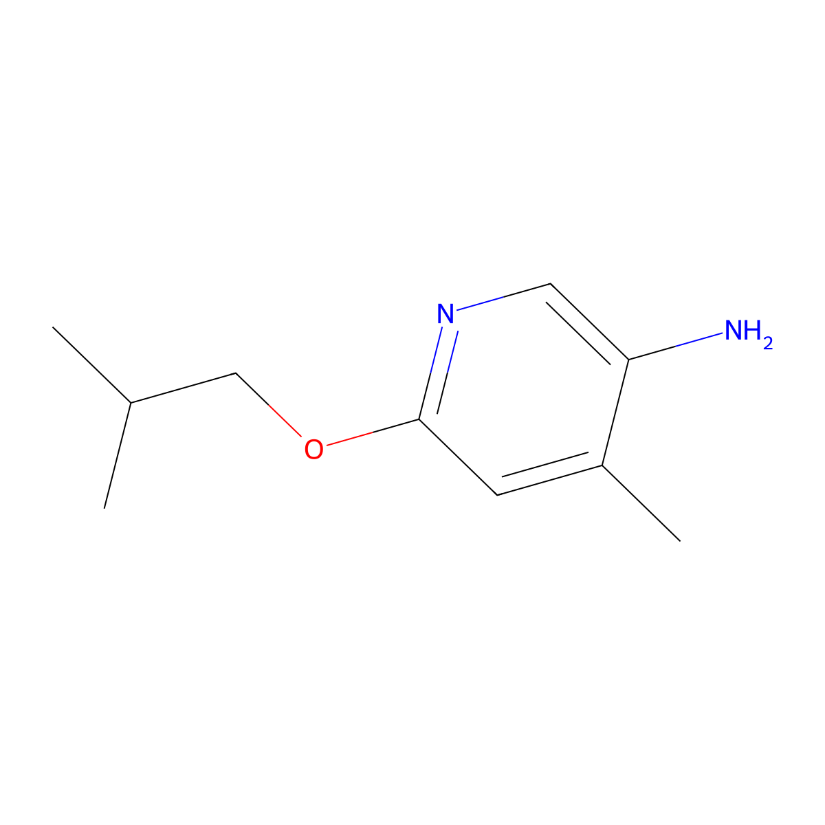 4-Methyl-6-(2-methylpropoxy)pyridin-3-amine molecular structure, CAS 1516795-86-0