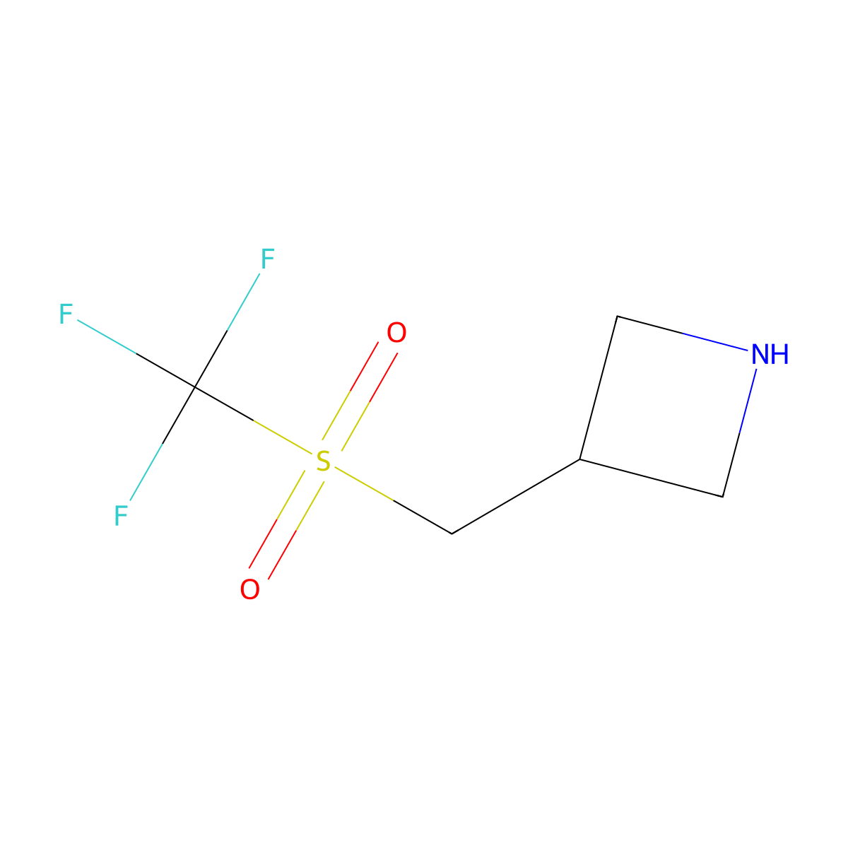 3-(((Trifluoromethyl)sulfonyl)methyl)azetidine molecular structure, CAS 1516799-55-5