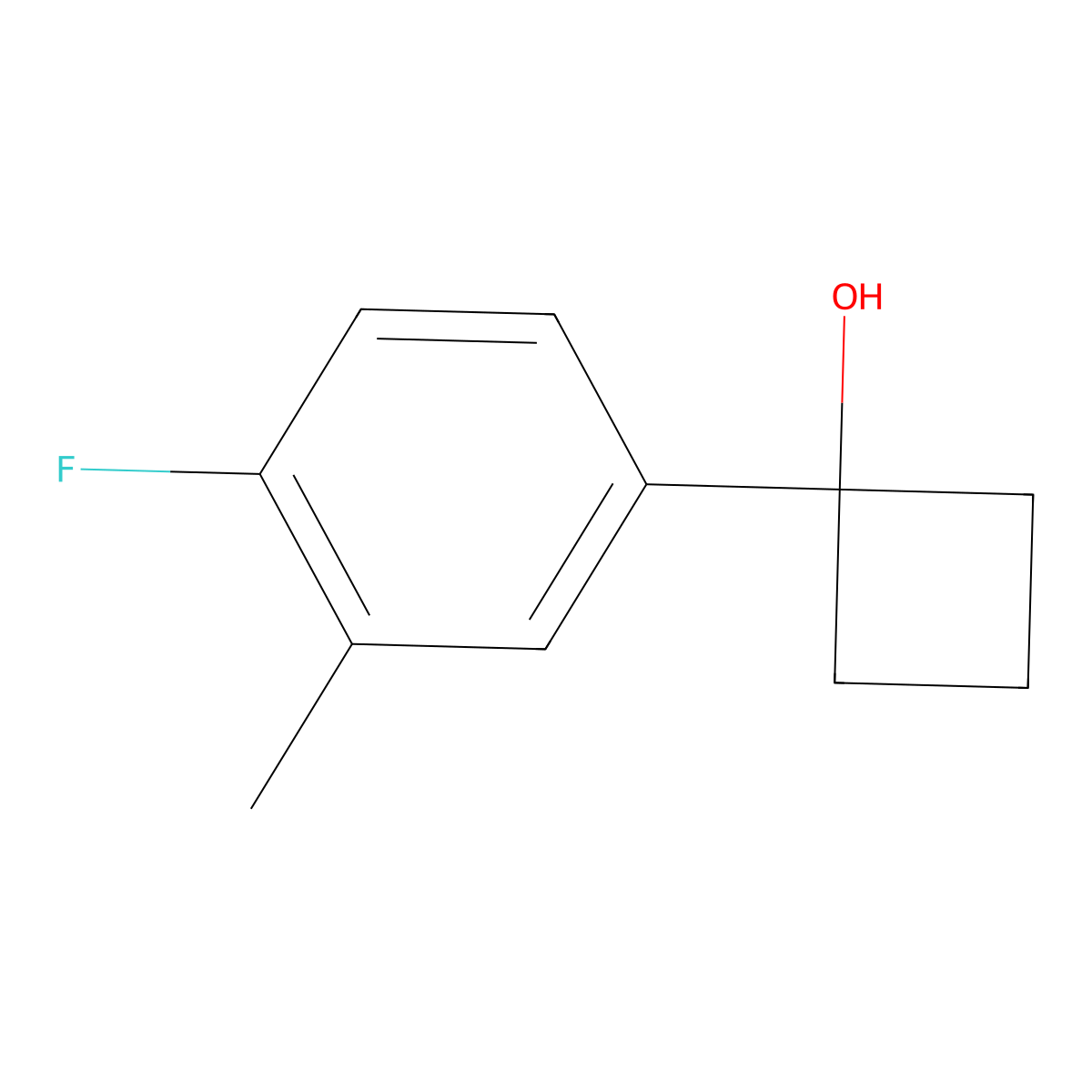 1-(4-Fluoro-3-methylphenyl)cyclobutanol molecular structure, CAS 1516799-89-5