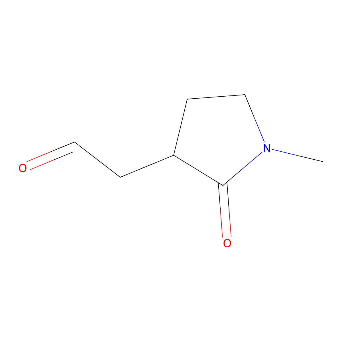 2-(1-Methyl-2-oxopyrrolidin-3-yl)acetaldehyde molecular structure, CAS 151680-94-3