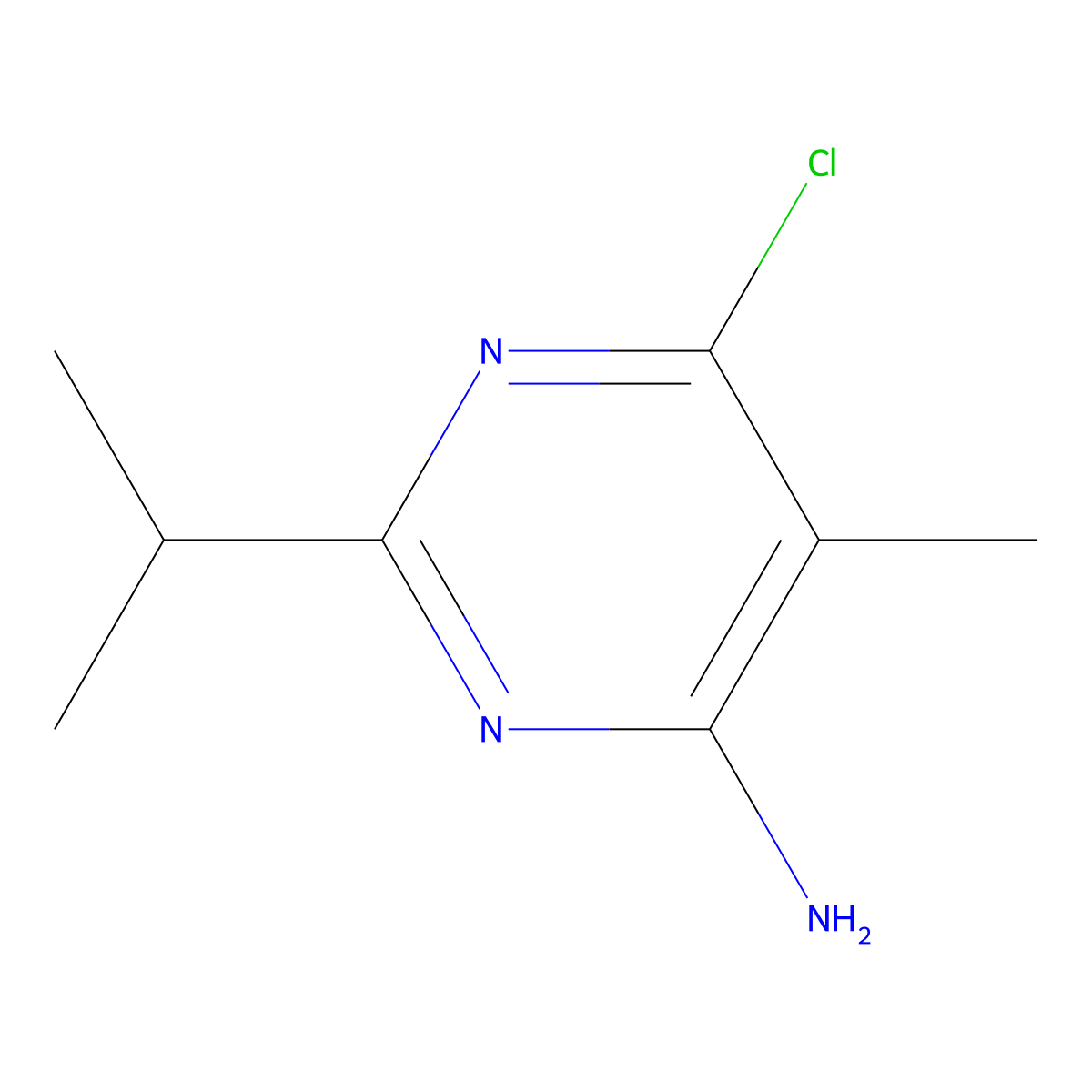 6-Chloro-5-methyl-2-(propan-2-yl)pyrimidin-4-amine molecular structure, CAS 1516802-39-3