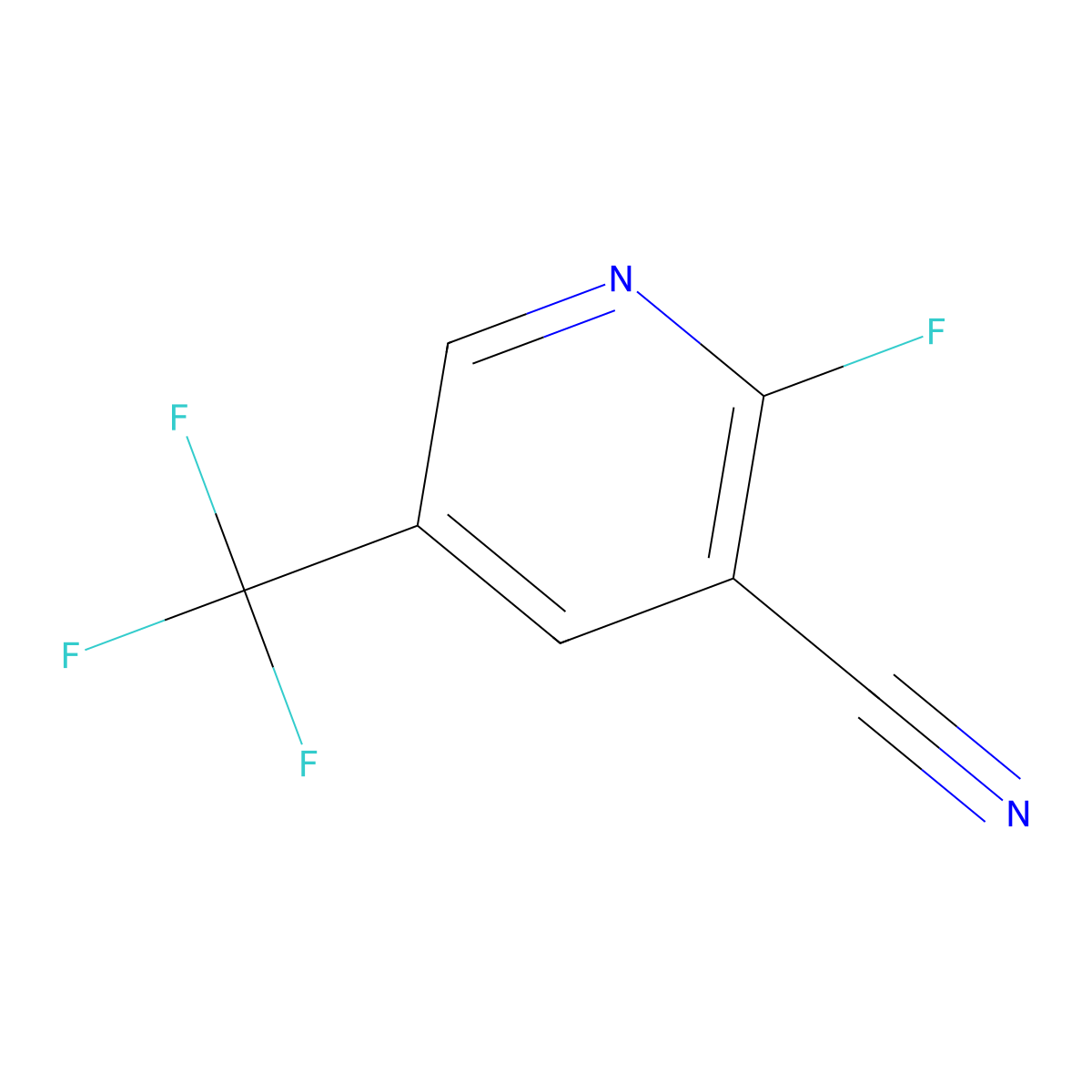 2-Fluoro-5-(trifluoromethyl)nicotinonitrile molecular structure, CAS 1516806-30-6