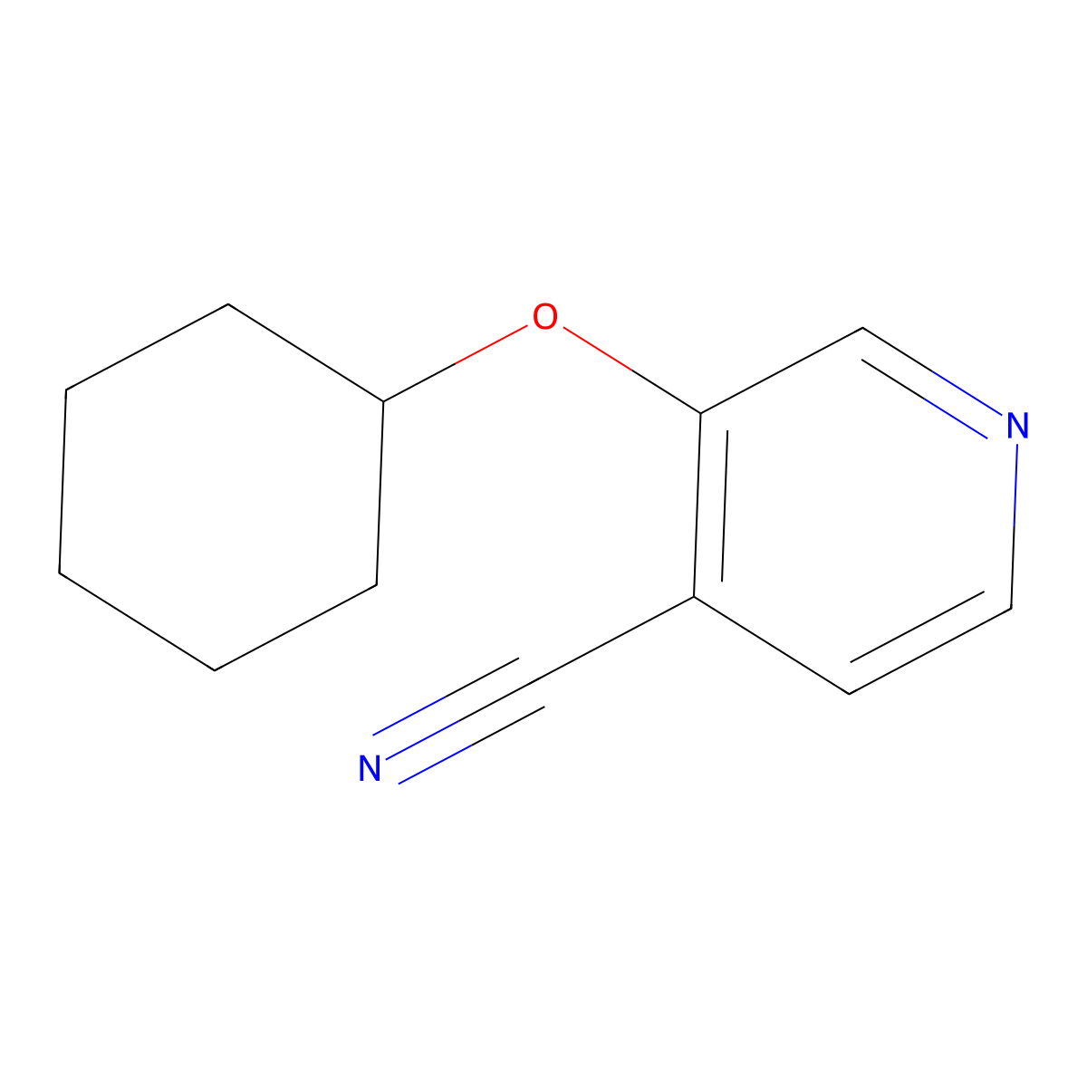 3-(Cyclohexyloxy)pyridine-4-carbonitrile molecular structure, CAS 1516841-95-4