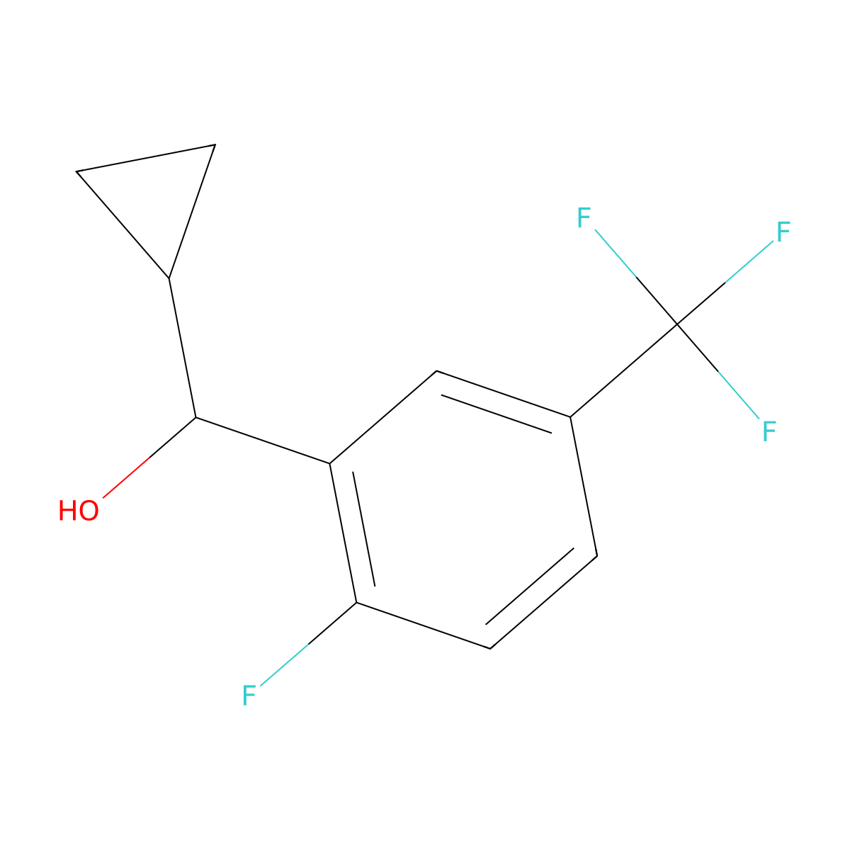 Cyclopropyl(2-fluoro-5-(trifluoromethyl)phenyl)methanol molecular structure, CAS 1516844-15-7