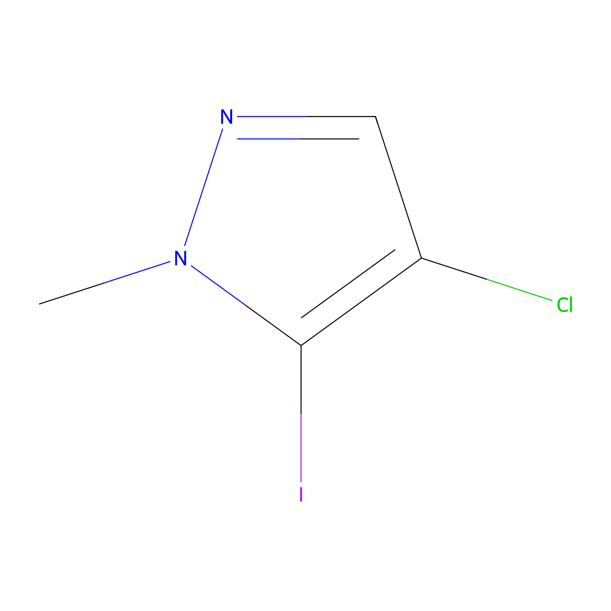 4-Chloro-5-iodo-1-methyl-1H-pyrazole molecular structure, CAS 1516855-00-7