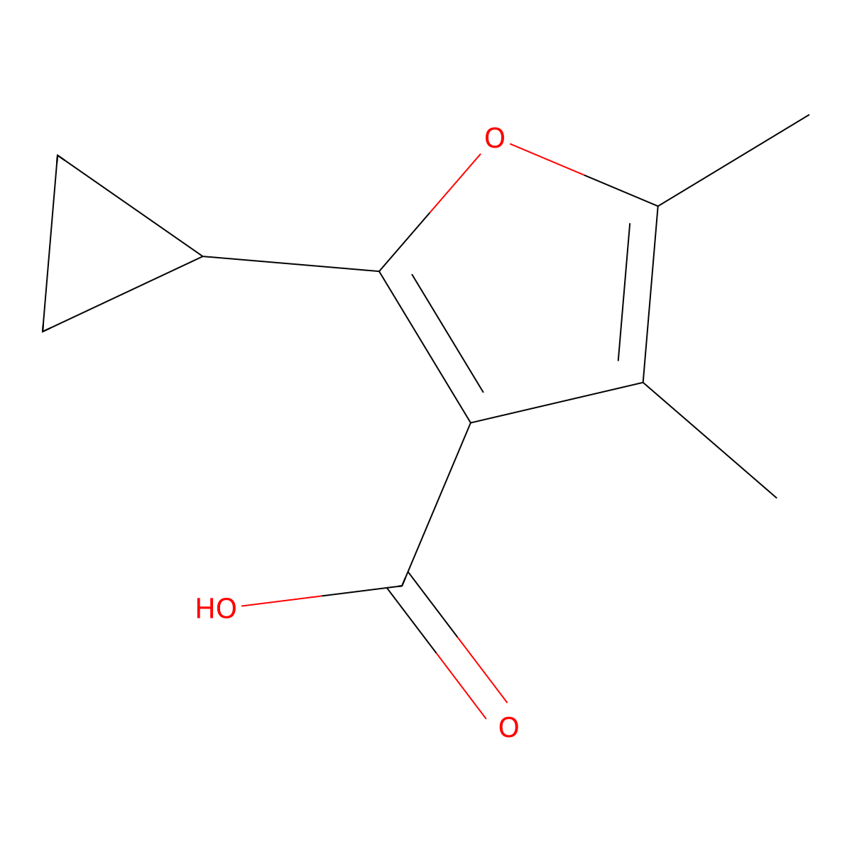 2-Cyclopropyl-4,5-dimethylfuran-3-carboxylic acid molecular structure, CAS 1516863-06-1