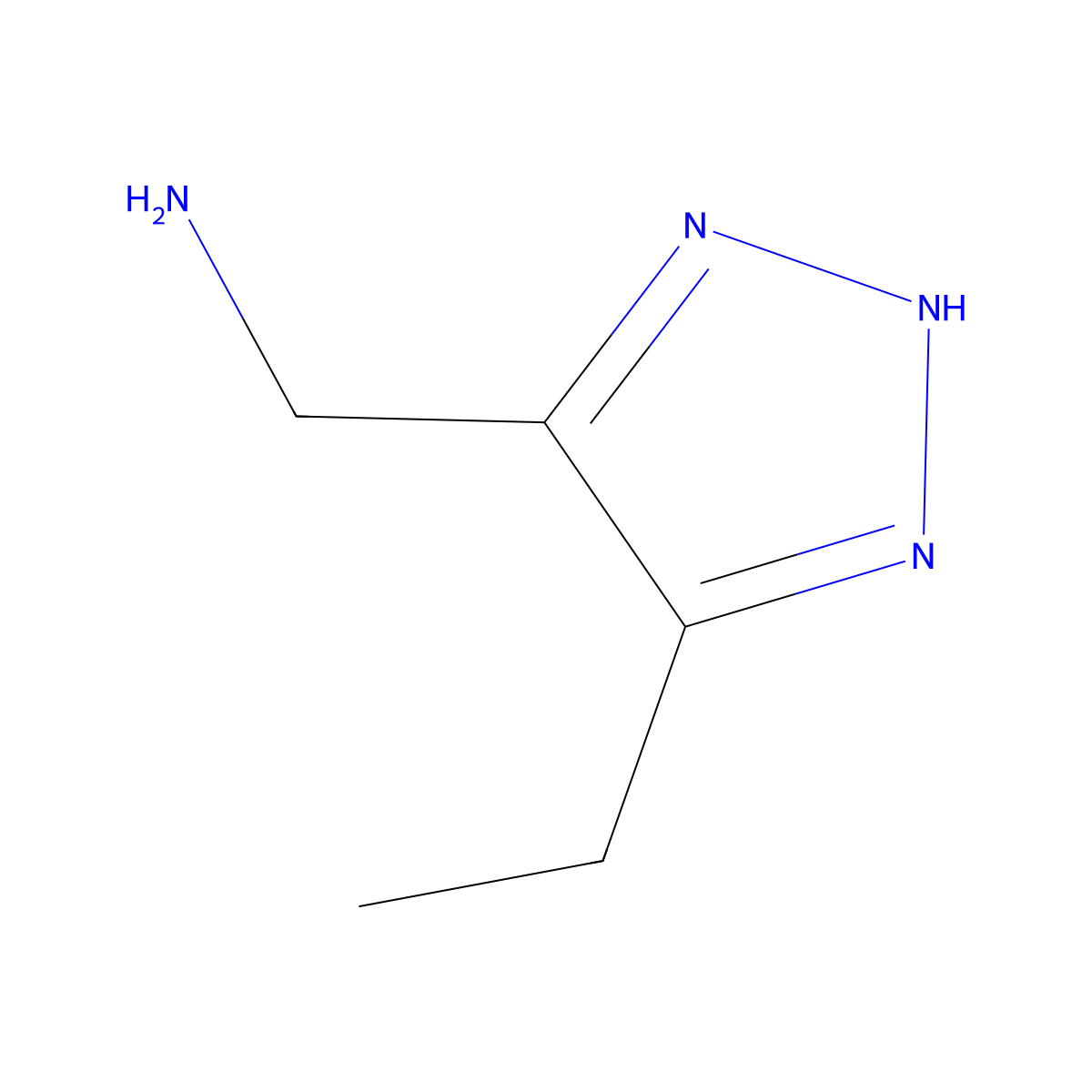 1-(5-ethyl-1H-1,2,3-triazol-4-yl)methanamine molecular structure, CAS 1516866-06-0