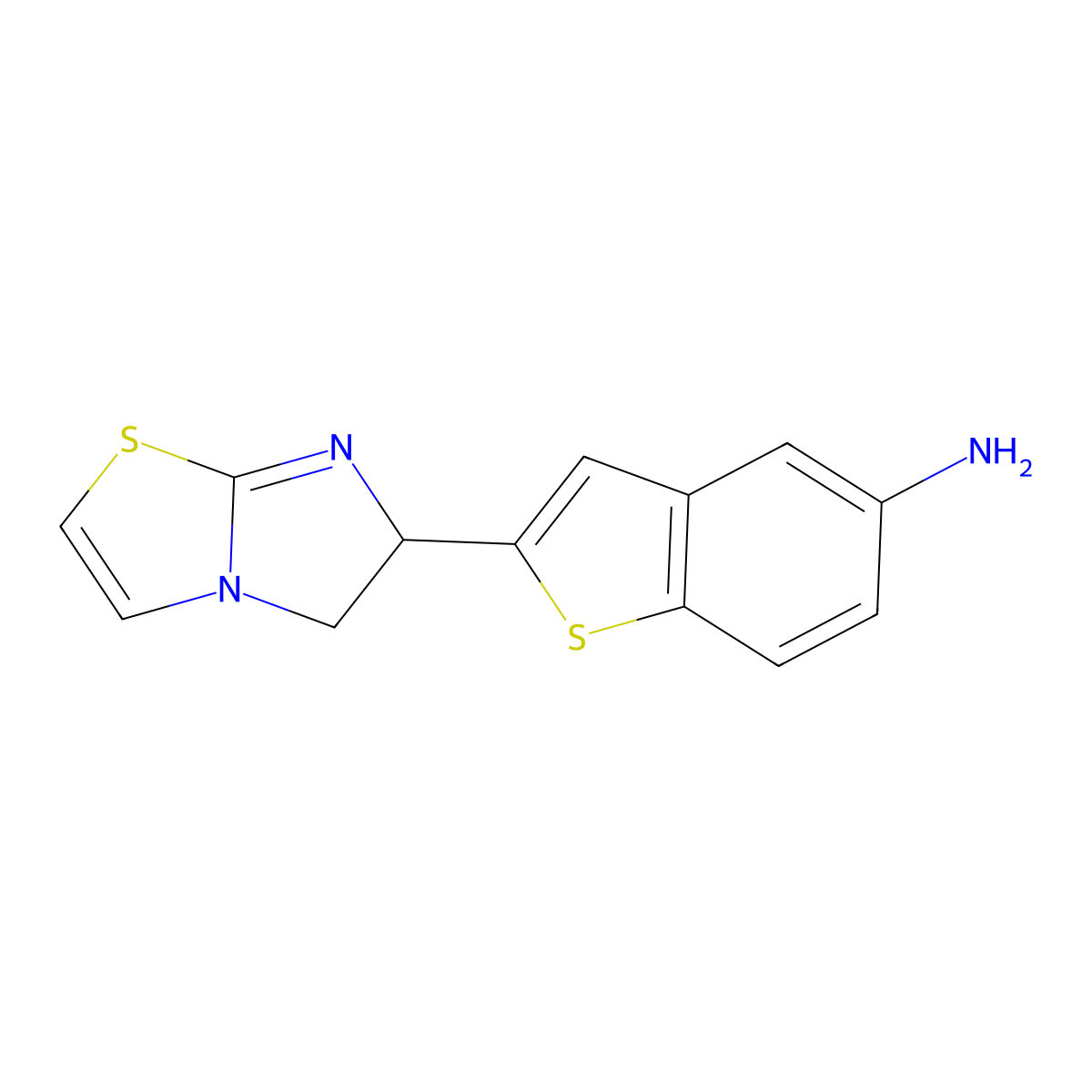 2-(5,6-Dihydroimidazo[2,1-B]thiazol-6-YL)benzo[B]thiophen-5-amine molecular structure, CAS 1516879-85-8