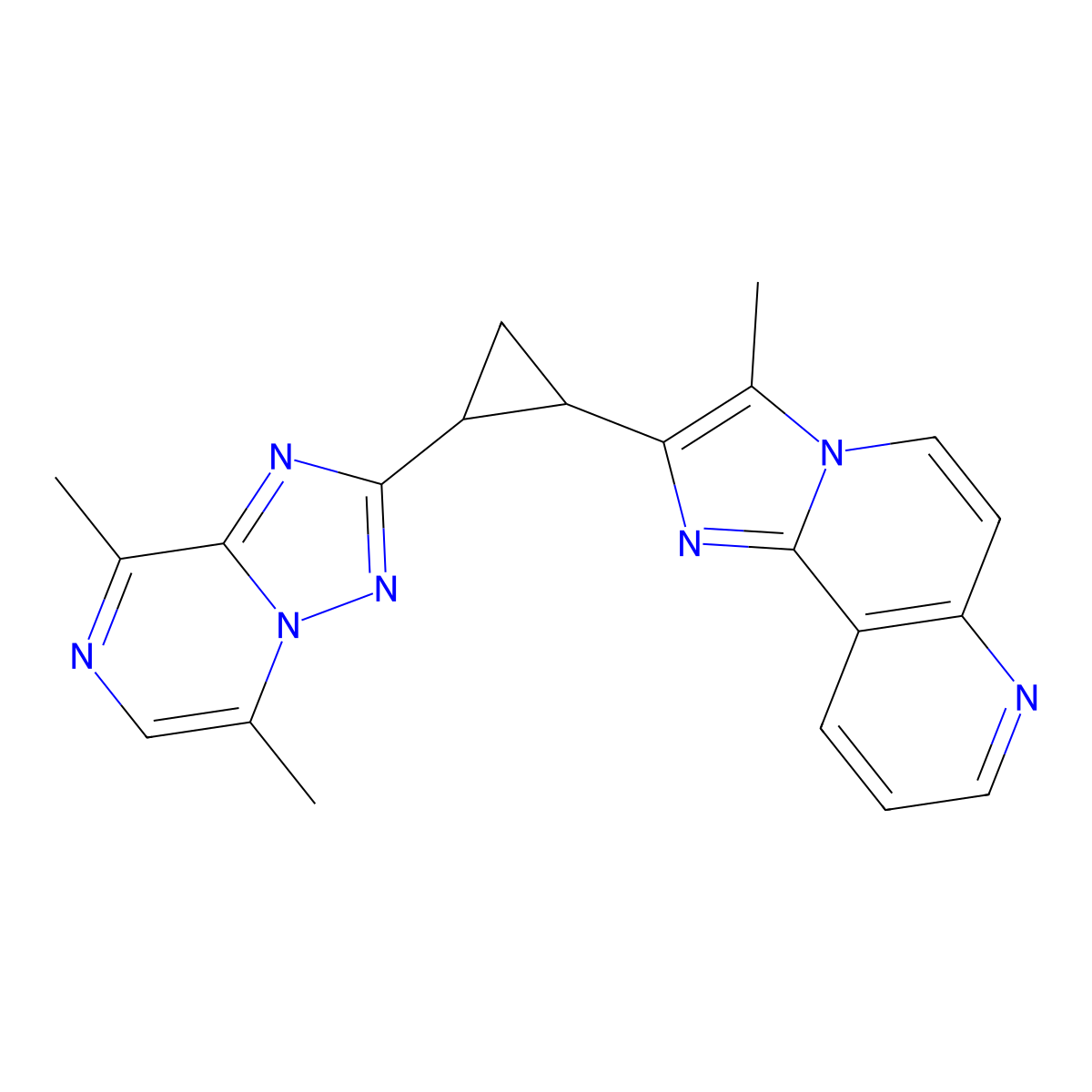 2-[(1S,2S)-2-(5,8-dimethyl-[1,2,4]triazolo[1,5-a]pyrazin-2-yl)cyclopropyl]-3-methylimidazo[2,1-f][1,6]naphthyridine molecular structure, CAS 1516896-06-2