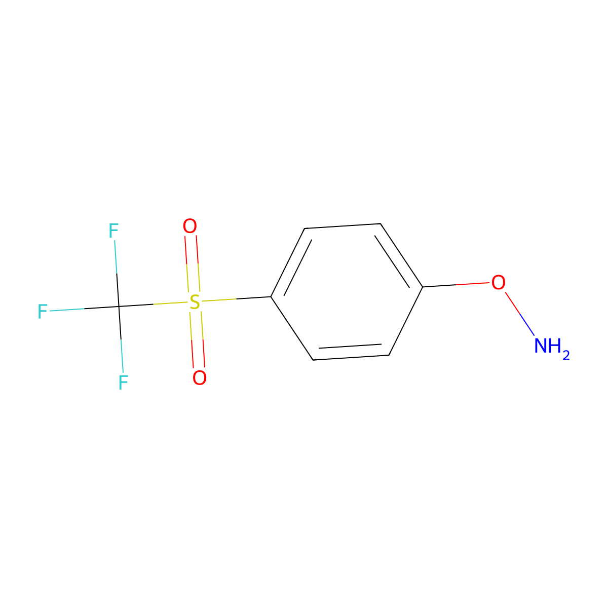 O-(4-trifluoromethanesulfonylphenyl)hydroxylamine molecular structure, CAS 1516904-42-9