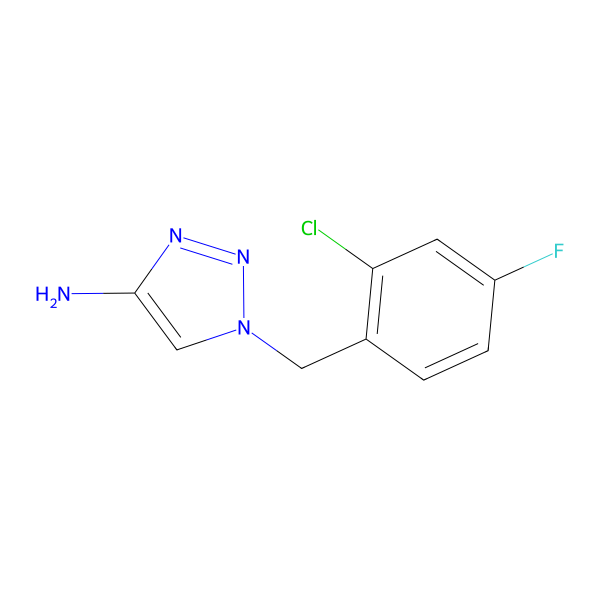 1-(2-Chloro-4-fluorobenzyl)-1h-1,2,3-triazol-4-amine molecular structure, CAS 1516912-94-9