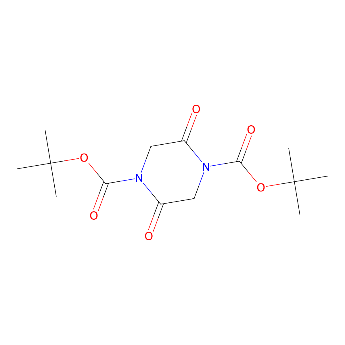 Di-tert-butyl 2,5-dioxopiperazine-1,4-dicarboxylate molecular structure, CAS 151692-07-8