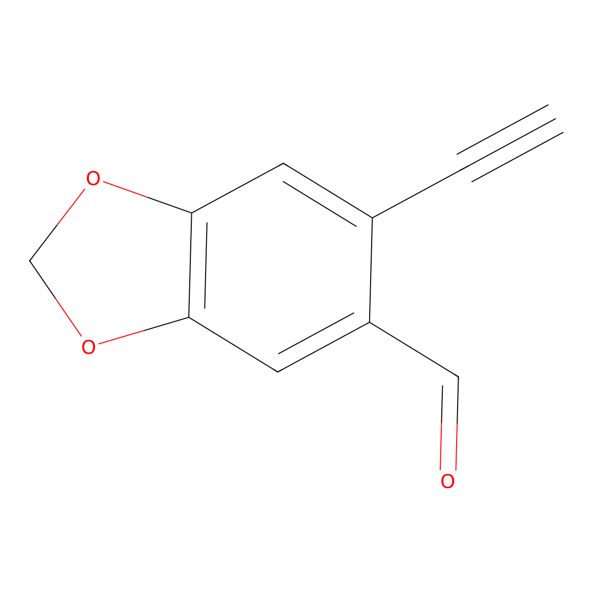 6-Ethynyl-1,3-dioxaindane-5-carbaldehyde molecular structure, CAS 151692-56-7