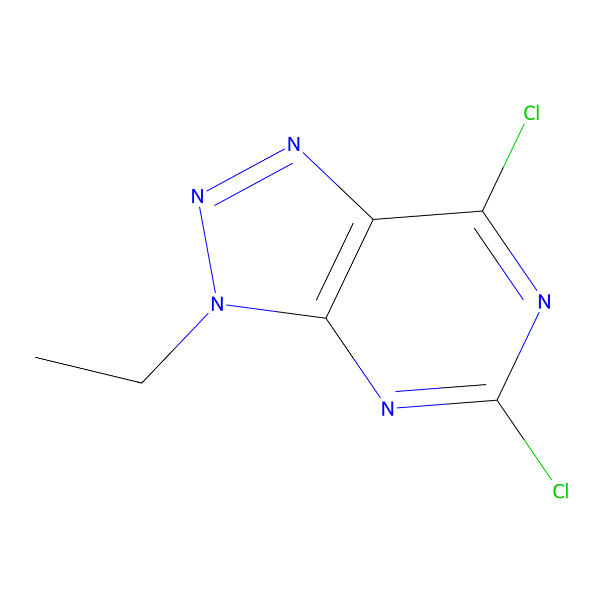 5,7-Dichloro-3-ethyl-3H-[1,2,3]triazolo[4,5-D]pyrimidine molecular structure, CAS 1516921-36-0