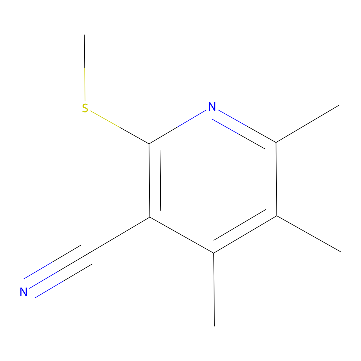 4,5,6-Trimethyl-2-(methylthio)nicotinonitrile molecular structure, CAS 151693-69-5