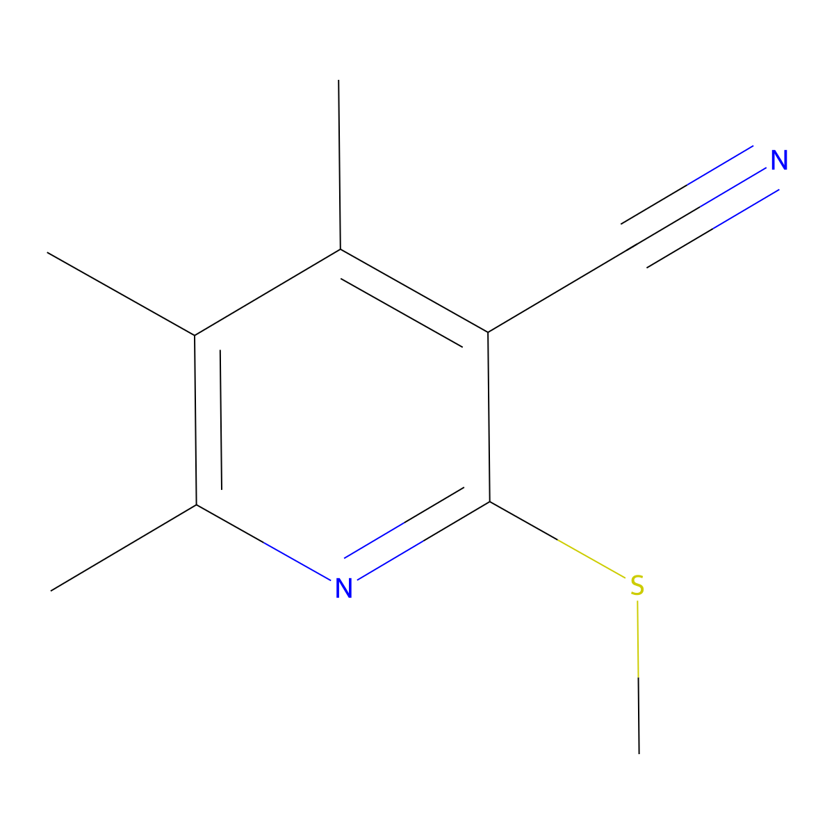 4,5,6-Trimethyl-2-(methylthio)nicotinonitrile molecular structure, CAS 151693-69-5