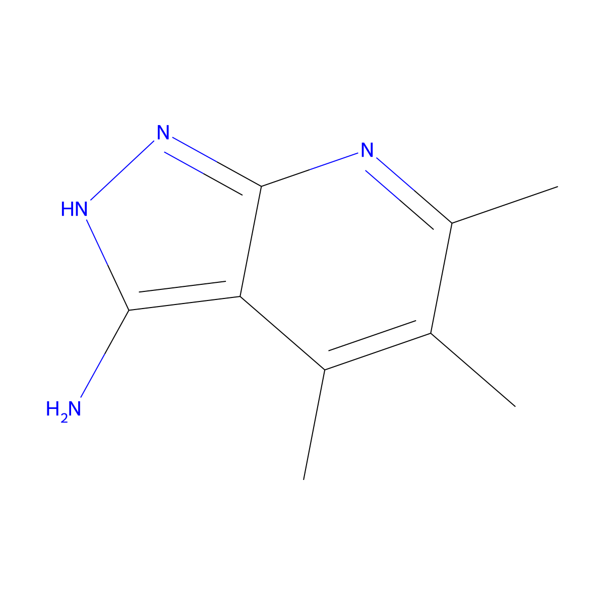 4,5,6-trimethyl-1H-pyrazolo[3,4-b]pyridin-3-amine molecular structure, CAS 151693-89-9