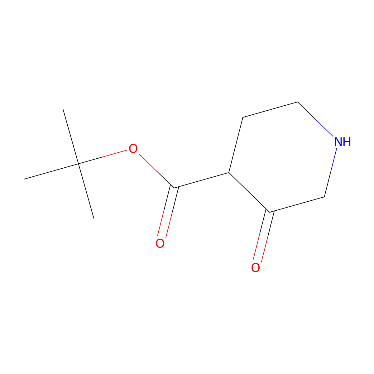 tert-Butyl 3-oxopiperidine-4-carboxylate molecular structure, CAS 1516936-87-0