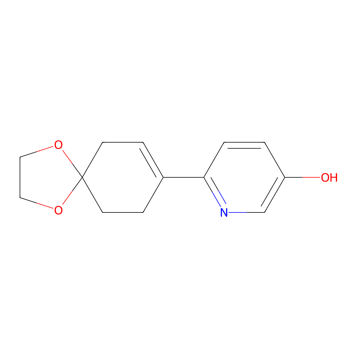 6-(1,4-Dioxaspiro[4.5]dec-7-en-8-yl)pyridin-3-ol molecular structure, CAS 1516942-05-4