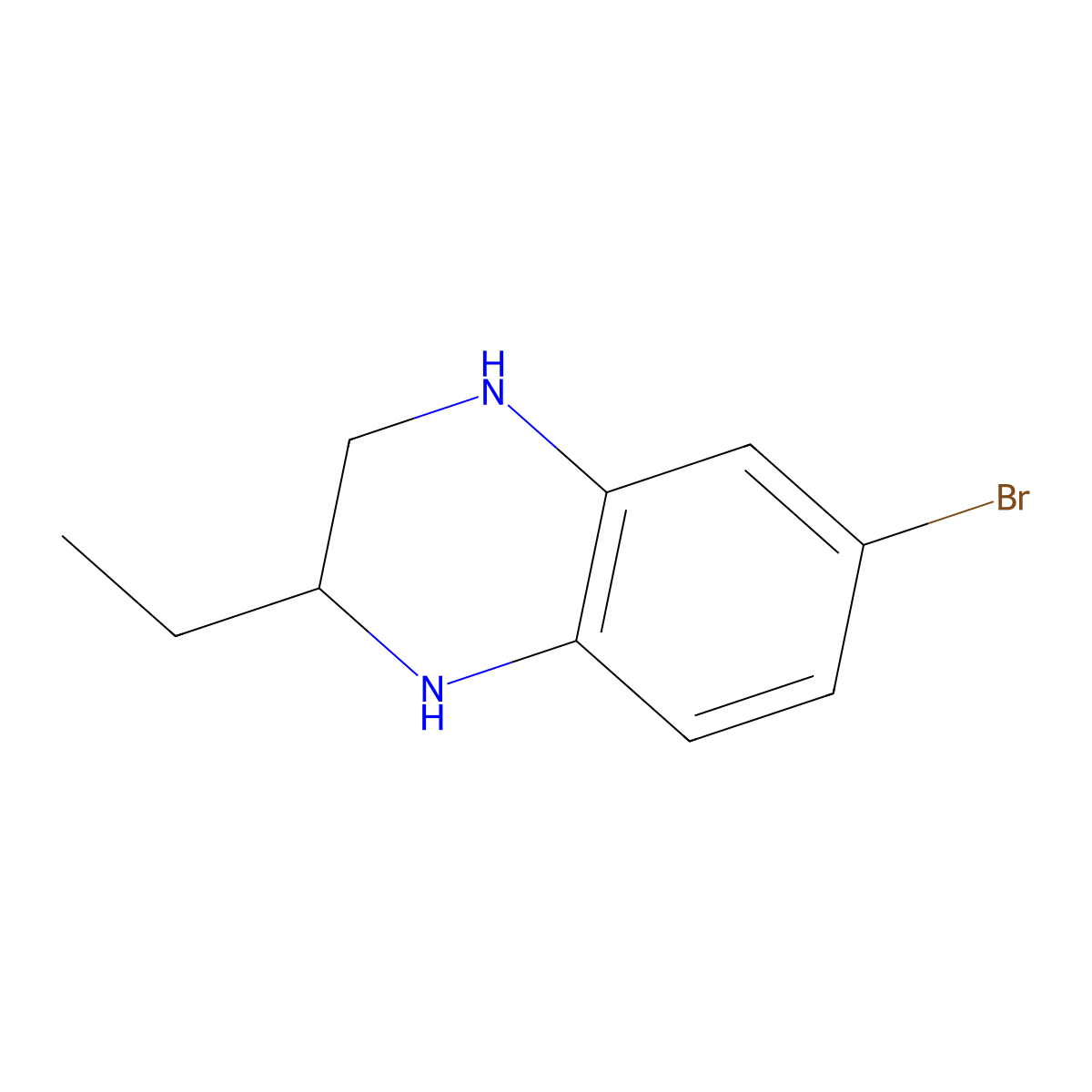 6-Bromo-2-ethyl-1,2,3,4-tetrahydroquinoxaline molecular structure, CAS 1516942-17-8