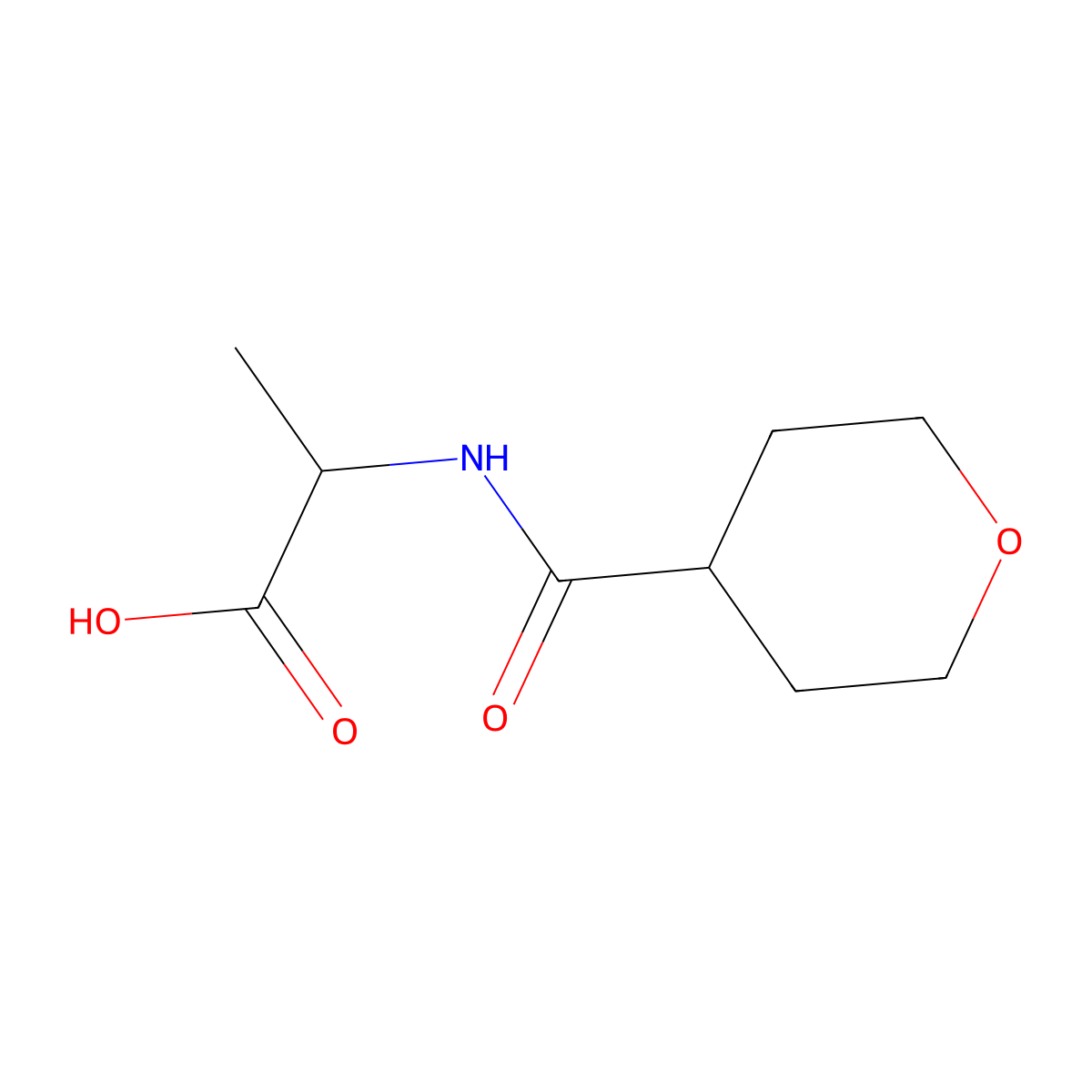 2-(Oxan-4-ylformamido)propanoic acid molecular structure, CAS 1516949-42-0