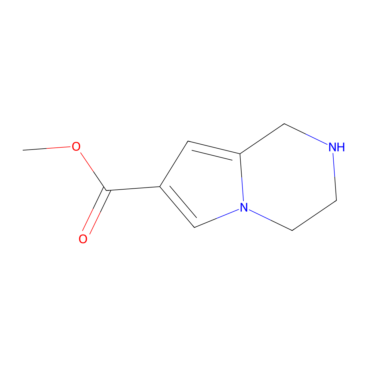 methyl 1H,2H,3H,4H-pyrrolo[1,2-a]pyrazine-7-carboxylate molecular structure, CAS 1516950-97-2