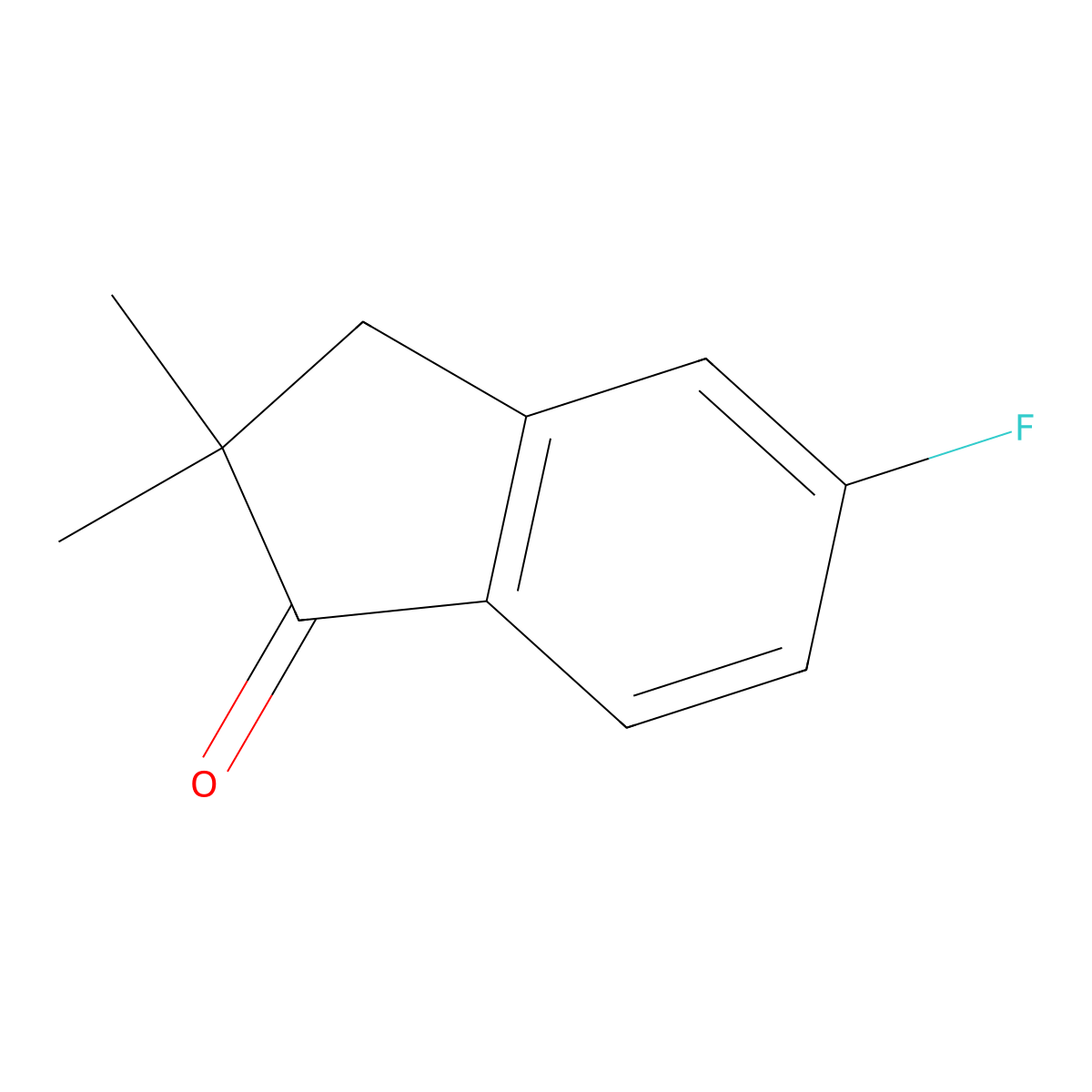 2,3-dihydro-2,2-dimethyl-5-fluoro-1H-inden-1-one molecular structure, CAS 151697-01-7