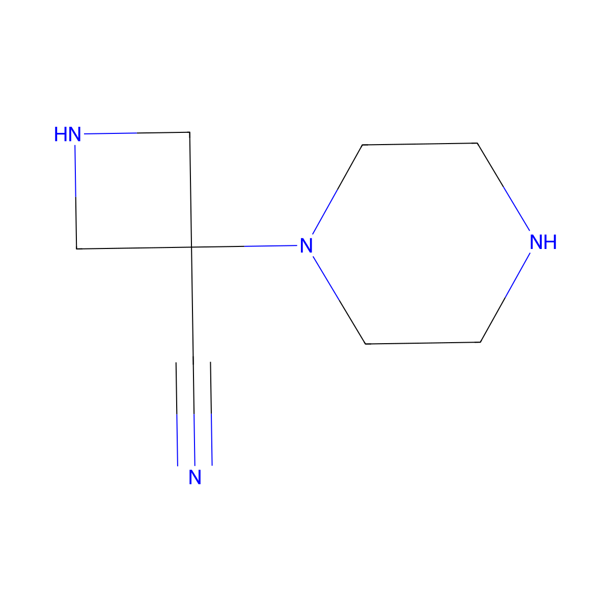 3-(Piperazin-1-yl)azetidine-3-carbonitrile molecular structure, CAS 1516982-92-5