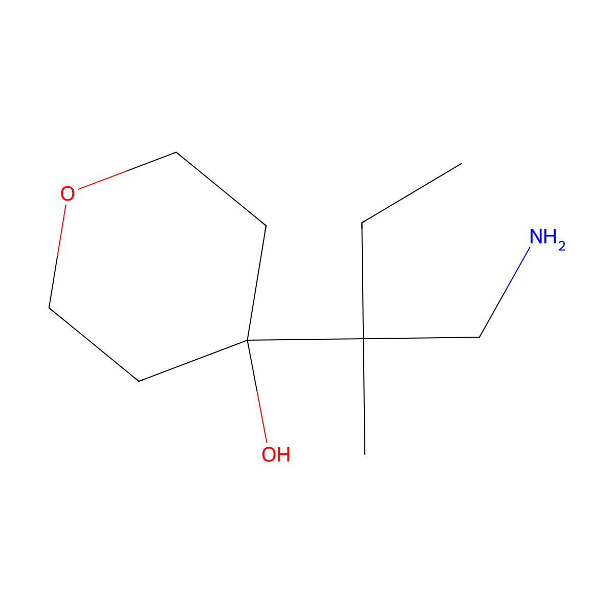 4-(1-Amino-2-methylbutan-2-yl)oxan-4-ol molecular structure, CAS 1516988-49-0