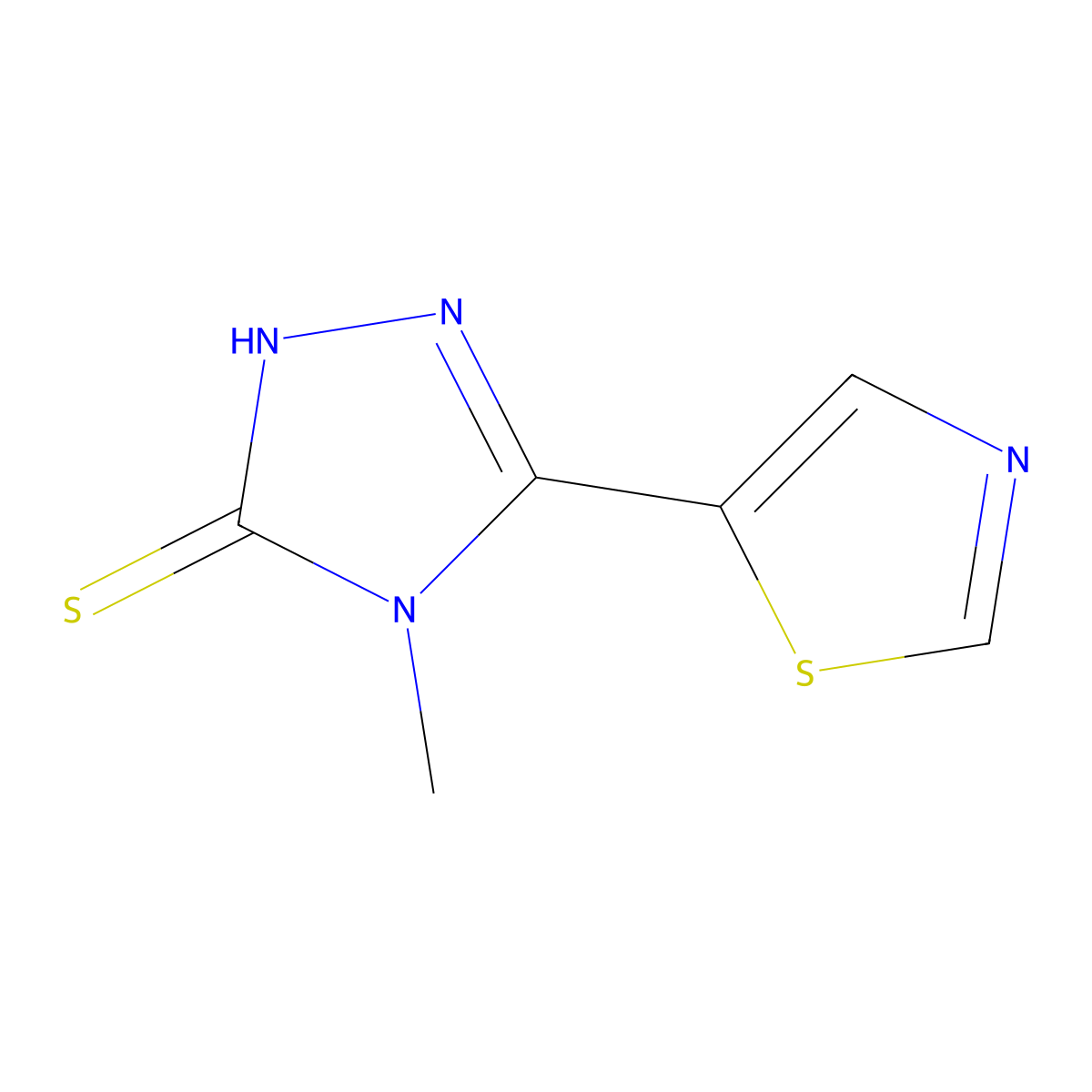 4-methyl-5-(1,3-thiazol-5-yl)-4H-1,2,4-triazole-3-thiol molecular structure, CAS 1516996-76-1